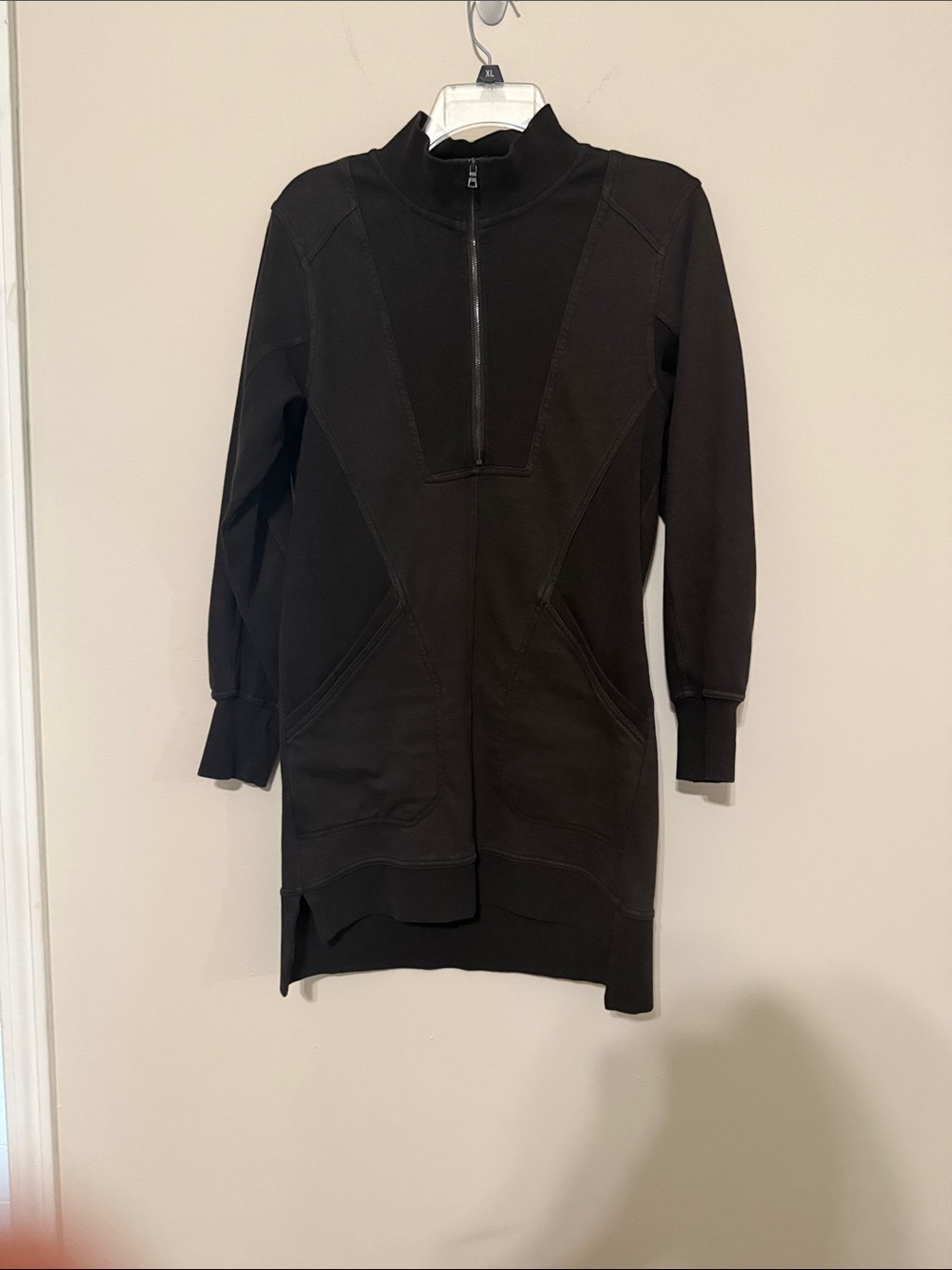Women’s Black Daily Practice Zip-Up Pullover Dress